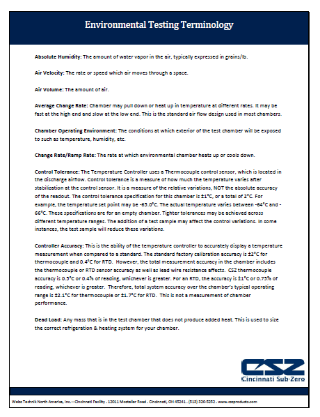 Environmental Testing Terminology for Test Chambers thumbnail